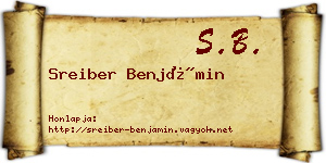 Sreiber Benjámin névjegykártya